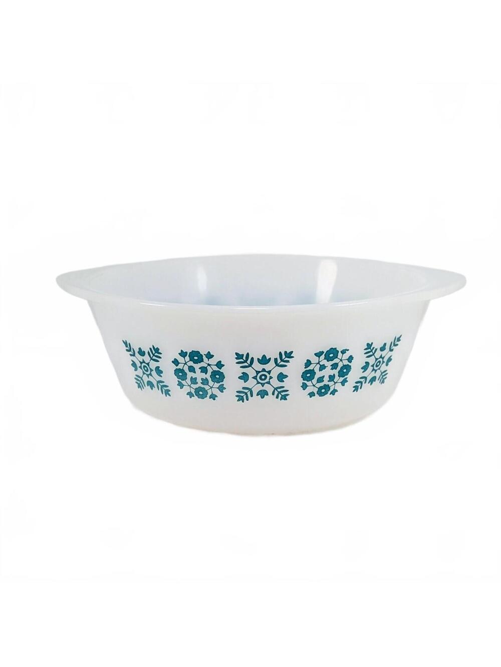 Glasbake Turquoise Blue Snowflake Casserole Dish J-512
